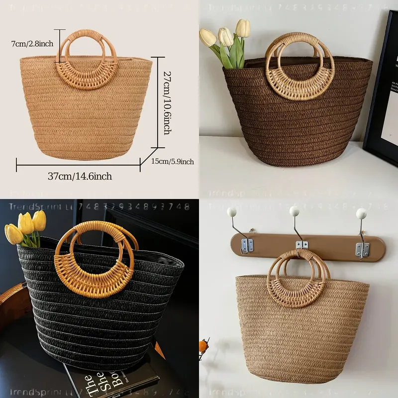 Tote Bag Beach - Bolso de mano de papel tejido