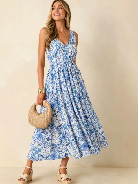 Linen Dress Wrap - Vestido de Verano 2026 de Talla