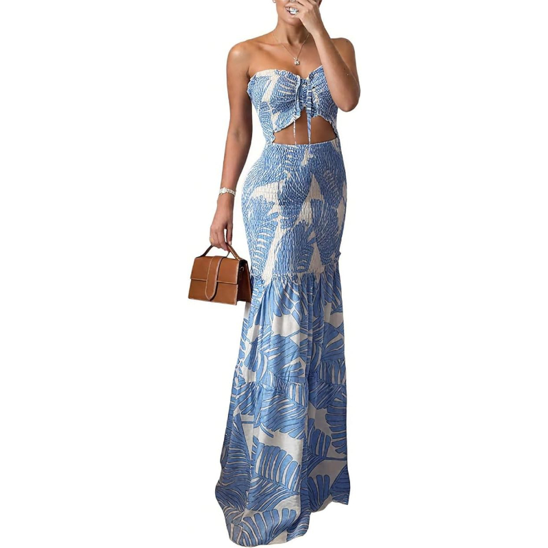 Maxi Dress Halter - Vestido Maxi Floral de Vacaciones CHICME