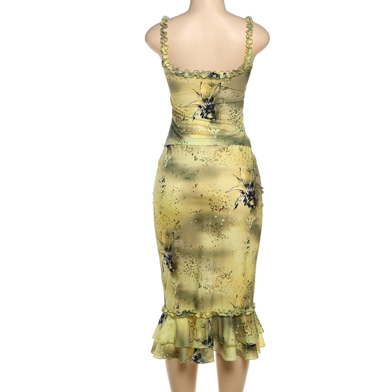 Conjunto de Vestido de 2 Pieza - Midi Skirt Floral reseña y precio