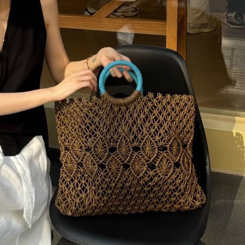 Bolso de mano de paja tejido B - Tote Bag Beach reseña y precio
