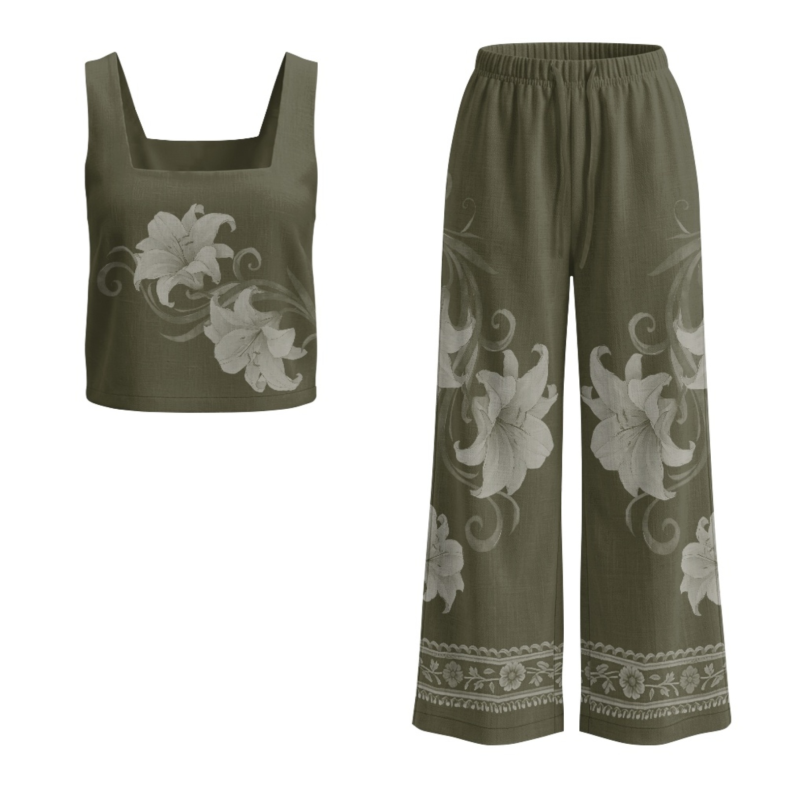 INSTANTARTS Conjunto de chalec - Linen Pant Wide reseña y precio