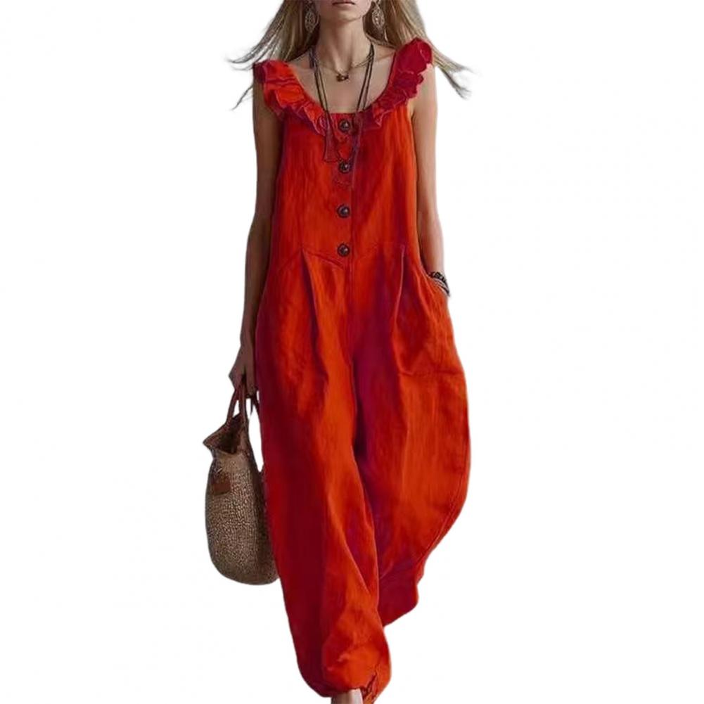 Mono holgado para mujer, mono  - Jumpsuit Linen Relaxed reseña y precio