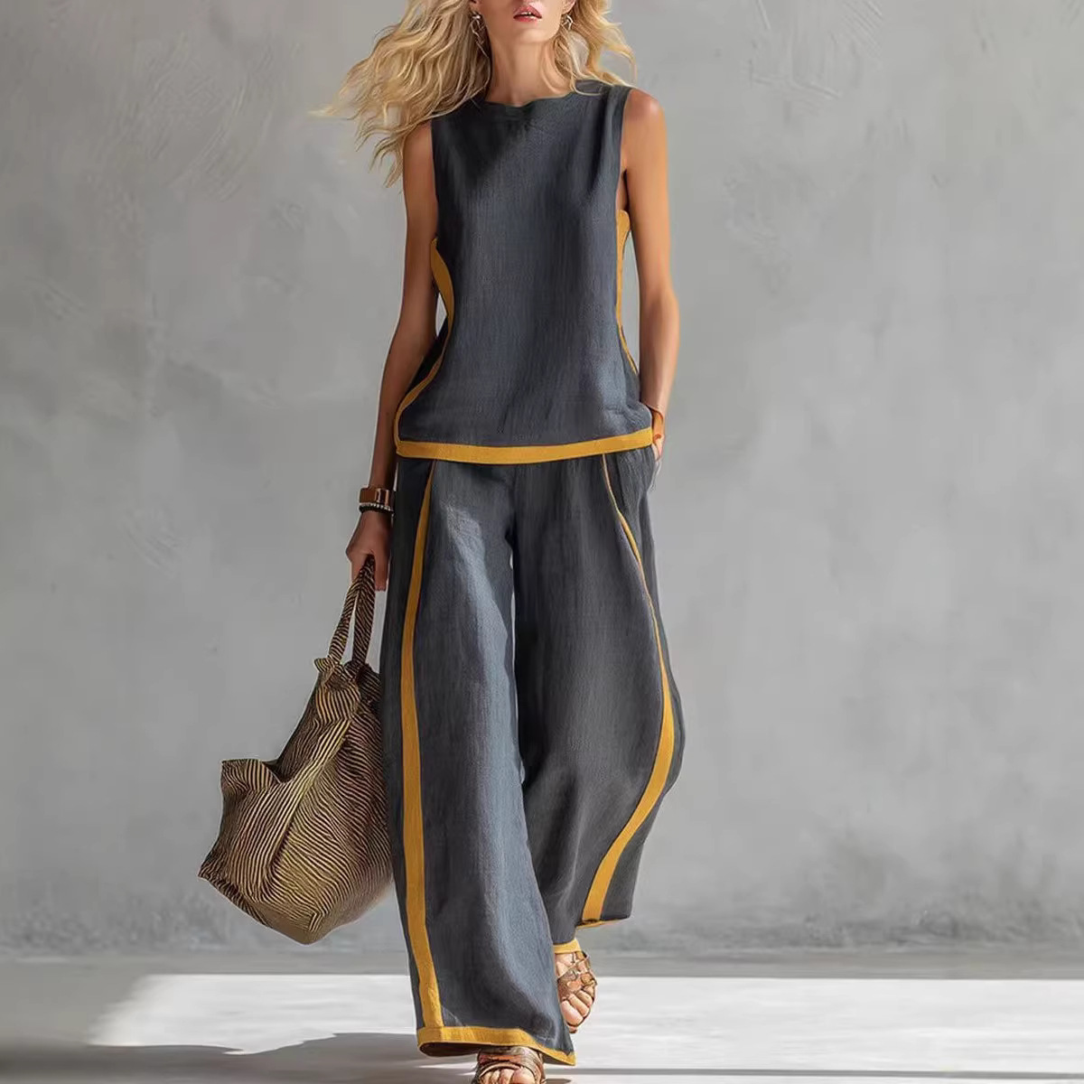 Conjunto de 2 piezas de lino p - Linen Pant Wide reseña y precio