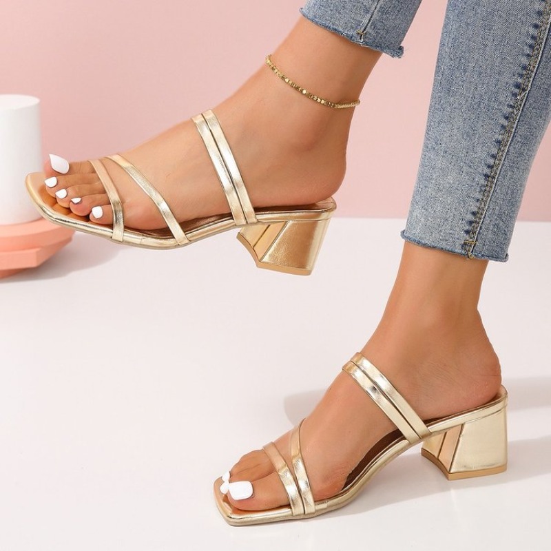 Mules de mujer con punta cuadr - Sandal Strappy Heeled reseña y precio